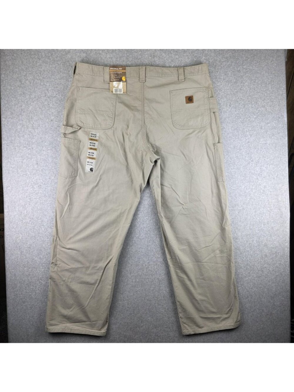 Carhartt Pants Mens 46x32 Beige Original Fit Carpenter Dungaree Work Pants NWT